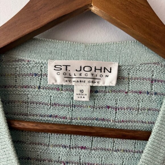 St. John Classic Look/Knit Soft Mint Green Jacket Size 10 - Women's Jacket - Picture 3 of 8